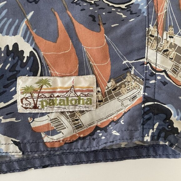 Vintage Patagonia Pataloha Swim Trunks Board Shorts Men 28 Boat Waves Hawaiian - Picture 3 of 15